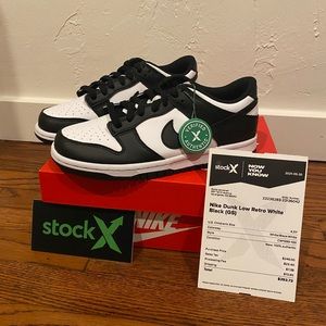 NIKE DUNKS LOW JORDANS B&W PANDA 6W / 4.5Y